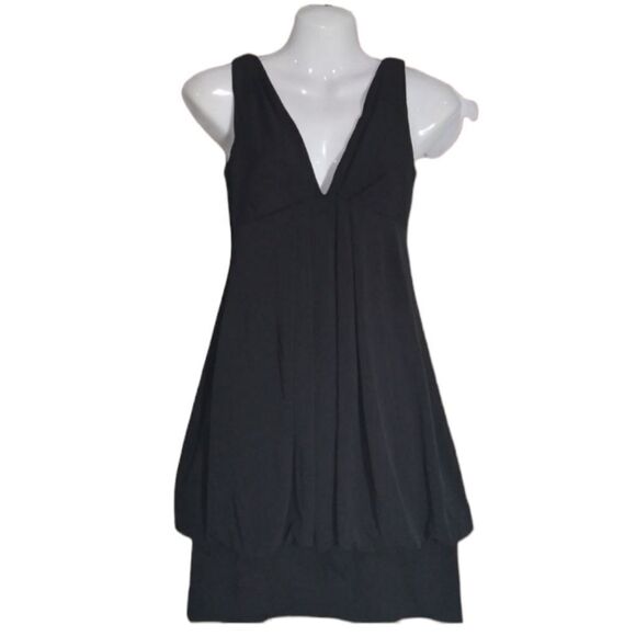 AGB black plunge stretch dress 4P - Picture 1 of 5